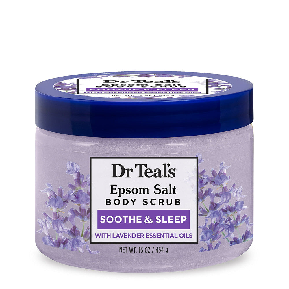 Dr Teals Exfoliate and Renew Epsom Salt Body Scrub, Lavender, 16 Oz